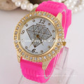 Bracelet en silicone montre bracelet en cristal montre horloge